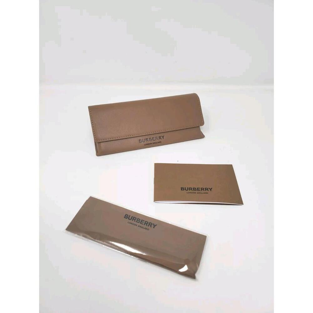 Authentic Burberry‎ Sunglasses Eyeglasses Leather Case w/ Cloth, Brown